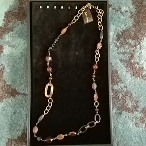 Long black and brown necklace